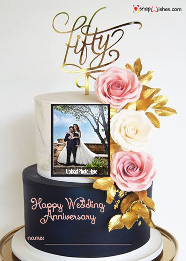 50th-wedding-anniversary-cake-with-photo