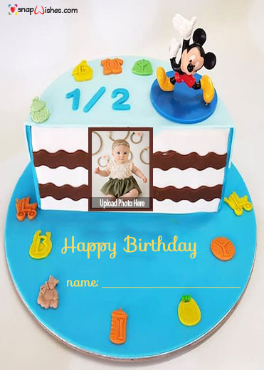 Half Birthday Wish Photo Cake Online Free - Birthday Cake With Name and Photo