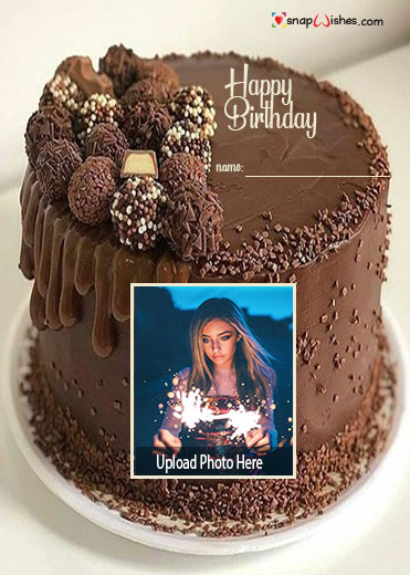 Happy Birthday Chocolate Cake with Name and Photo Edit Online - Birthday  Cake With Name and Photo | Best Name Photo Wishes