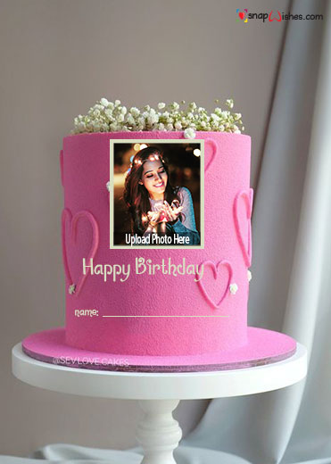pretty-birthday-cake-with-name-tag-and-photo