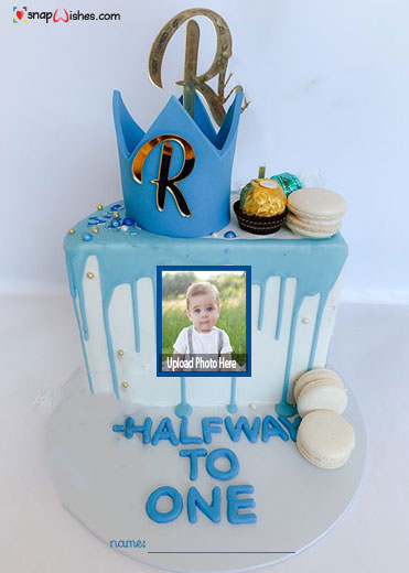 Half-Birthday-cake-for-son-with-name-and-photo