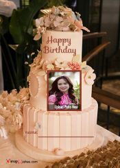 add your photo on happy birthday cake online free