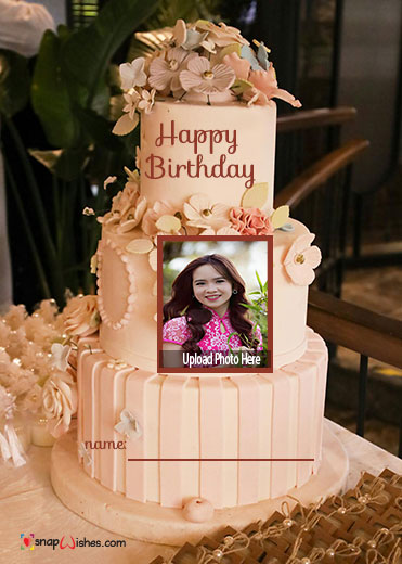 add your photo on happy birthday cake online free