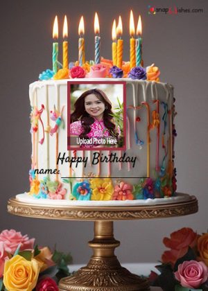 ai birthday cake with name and photo edit online free