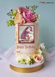 beautiful birthday cakes images with name and photo edit