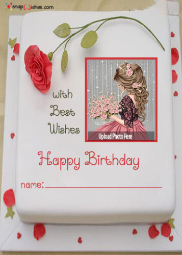 Beautiful Red Rose Birthday Cake with Name and Photo Edit - Birthday ...