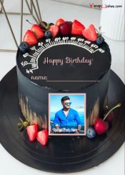birthday cake for boy with name and photo