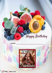 birthday cake picture editor with name