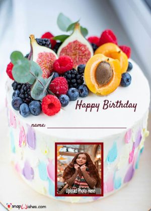 birthday cake picture editor with name
