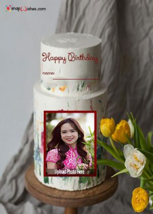 birthday photo editing online free customized cake