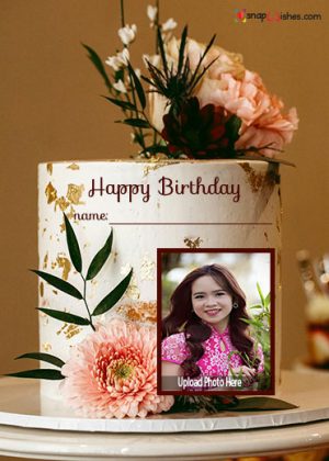 create birthday cake with name photo