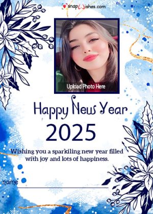 design happy new year 2025 photo frame with name edit