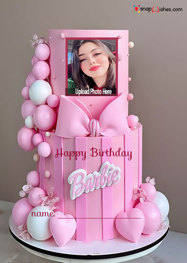 happy birthday barbie doll cake with name and photo edit