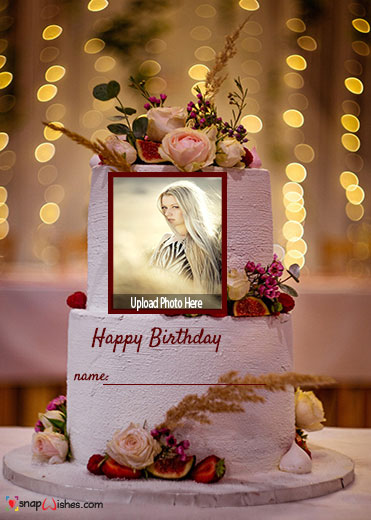 happy birthday beautiful wishes cake with name and photo edit