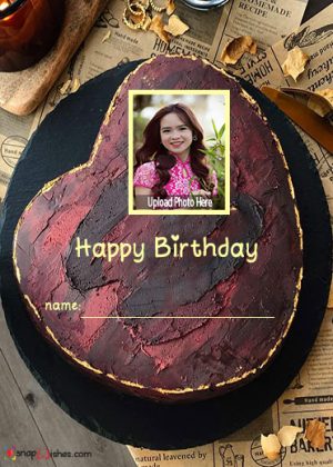 happy birthday cake with custom name and photo edit