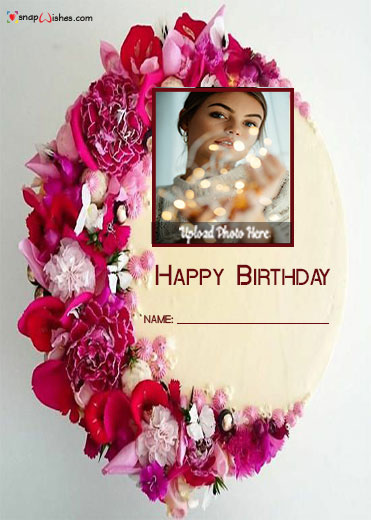 Happy Birthday Cake with Photo Upload - Birthday Cake With Name and ...