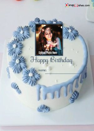 happy birthday cute wishes cake with name and photo edit
