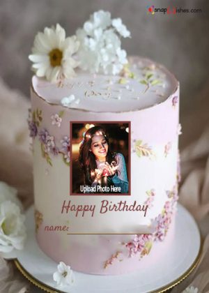 happy birthday image cake with name and photo