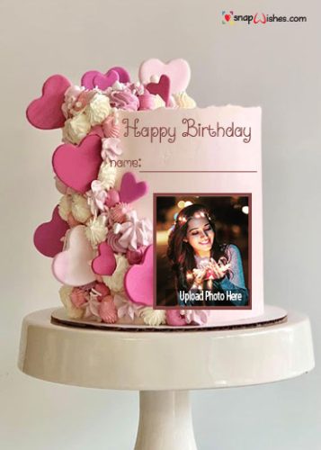 Happy Birthday Image Cake with Name and Photo Upload - Birthday Cake ...