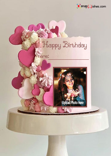 Happy Birthday Image Cake with Name and Photo Upload