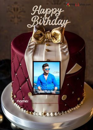 happy birthday message on cake with name and photo