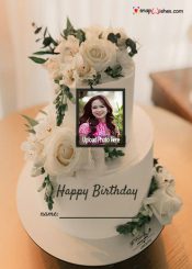 happy birthday my love cake design with name and photo edit