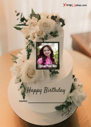 happy birthday my love cake design with name and photo edit