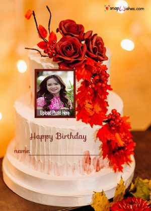happy birthday wishes cake with custom name and photo maker