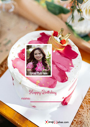 happy birthday wishes image cake with name and photo