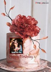 happy birthday wishes with name and photo on cake