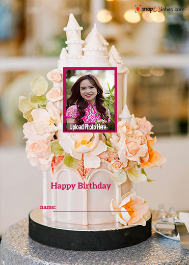 happy birthday with name and photo edit cake