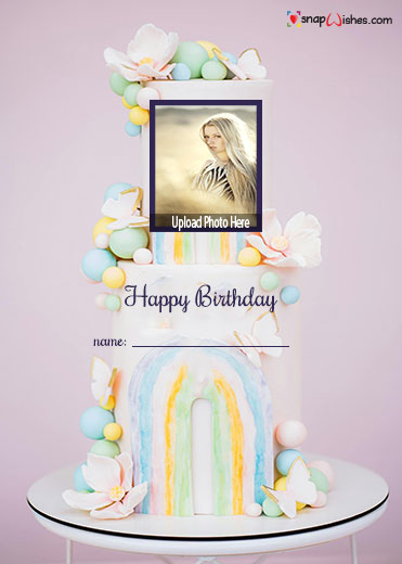 happy birthday with name and photo edit free download cake