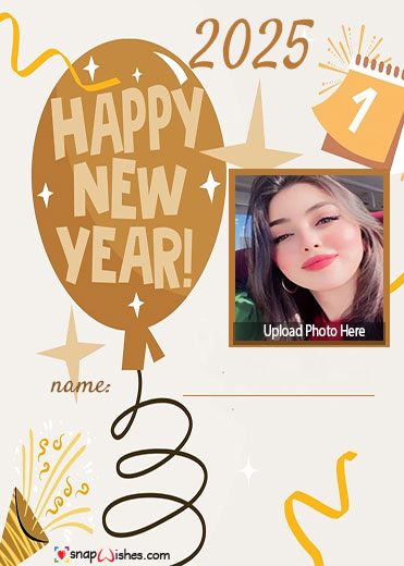 happy new year 2025 wishes images with name and photo