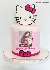 hello kitty birthday cake design with name and photo edit