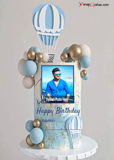 image of birthday cake with name and photo