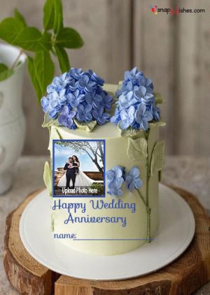 make photo anniversary cake with name