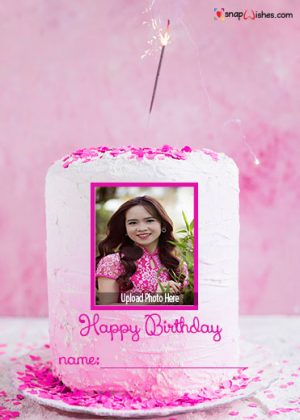 photo editing birthday cake with photo frame