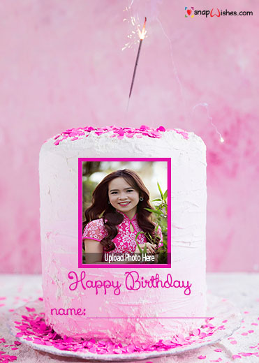 photo editing birthday cake with photo frame