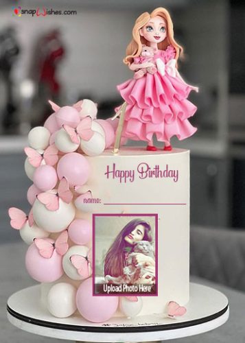 Professional Birthday Cake with Name and Photo Edit Online - Create ...