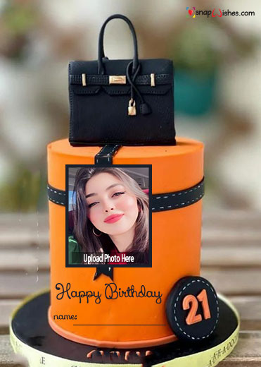 stylish birthday cake with name and photo editor