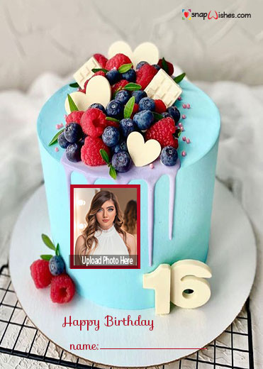 sweet-sixteen-birthday-cake-with-name-and-photo-edit-online