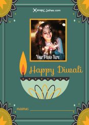 traditional happy diwali photo frame with name edit